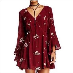 Free People Jasmine Embroidered Kimono Dress sz 6